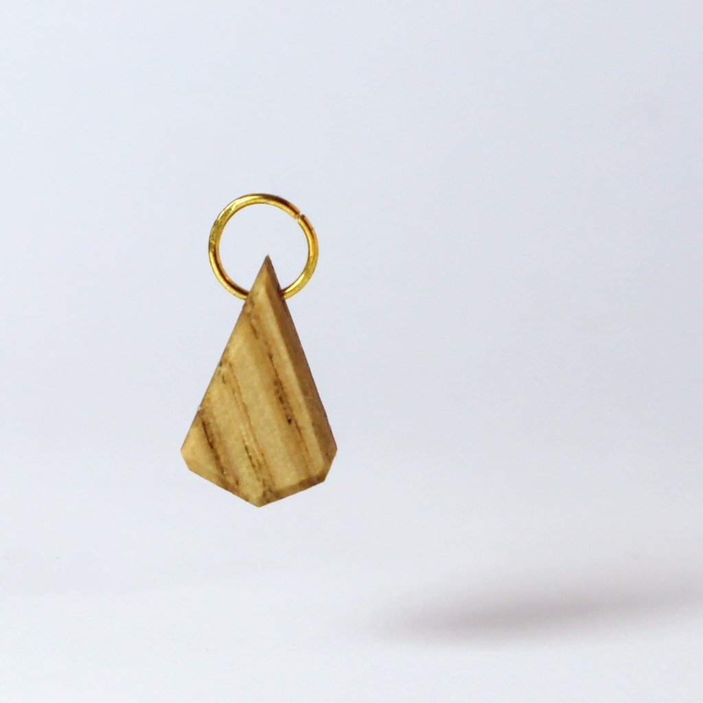 Pendent - Small geometric water drop in ash
